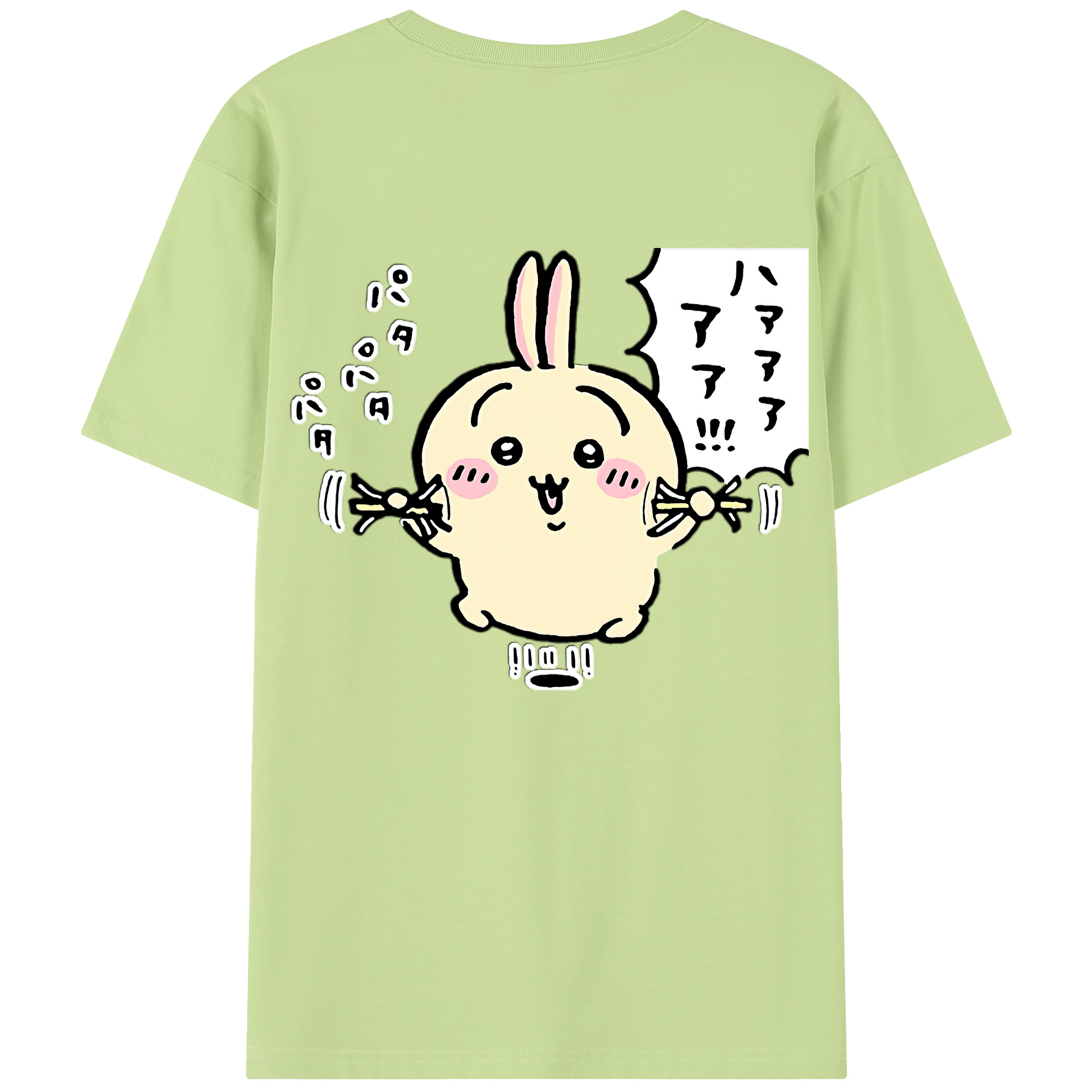 （画像用） ちいかわ うさぎ Chii-kawa usagi 綿100％半袖Tシャツ（背面プリント）